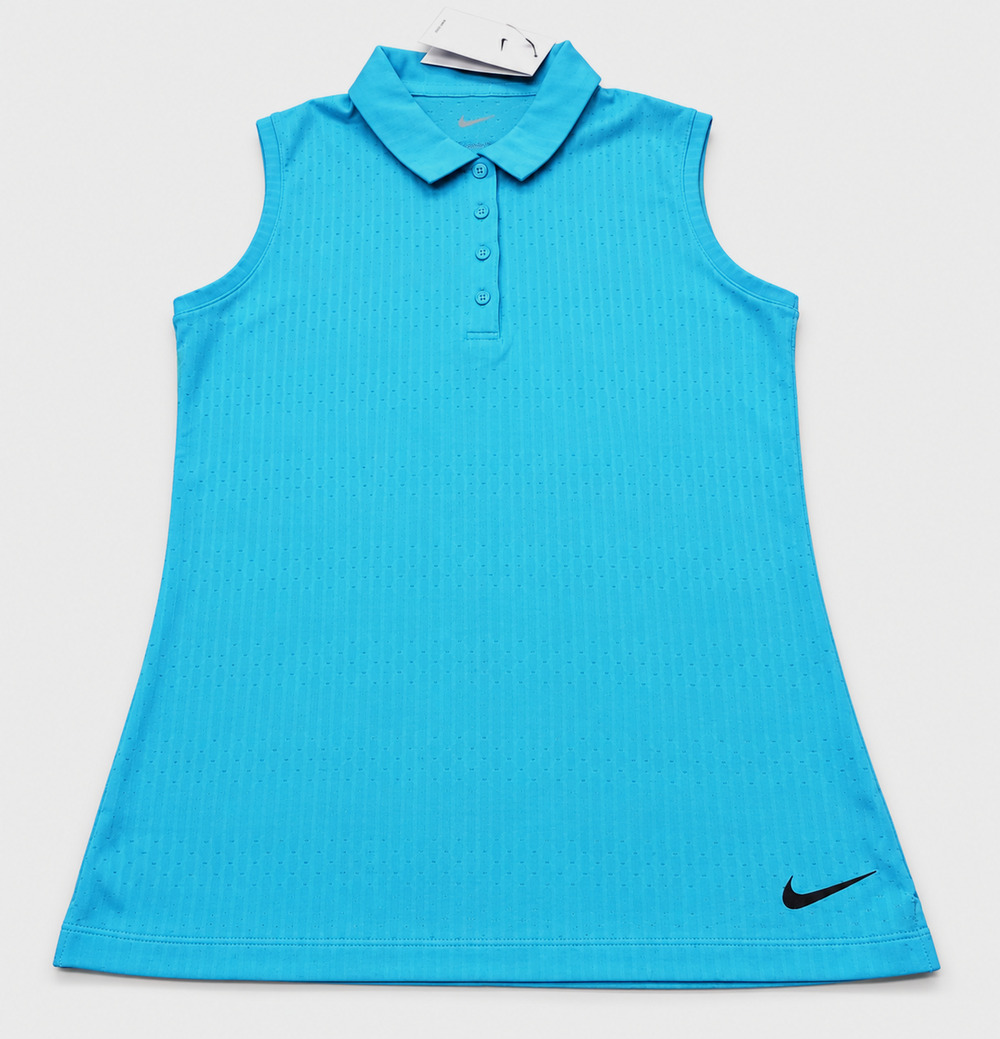 Nike Dri-Fit Sleeveless Victory Golf Polo Size Small Tall Light Blue